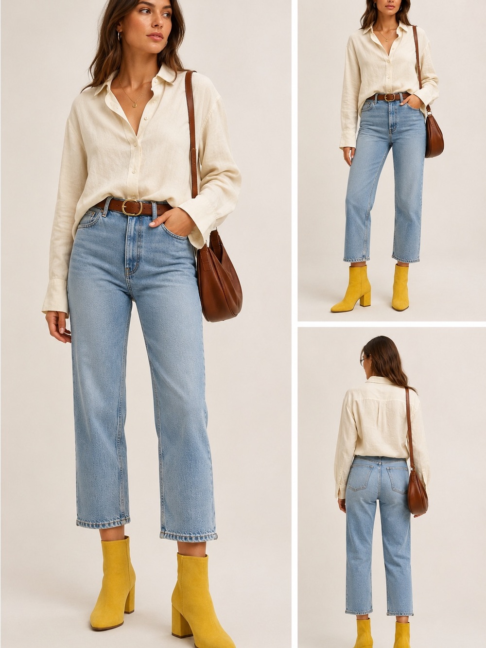 H&M Yellow Fold-Over Suede Ankle Booties